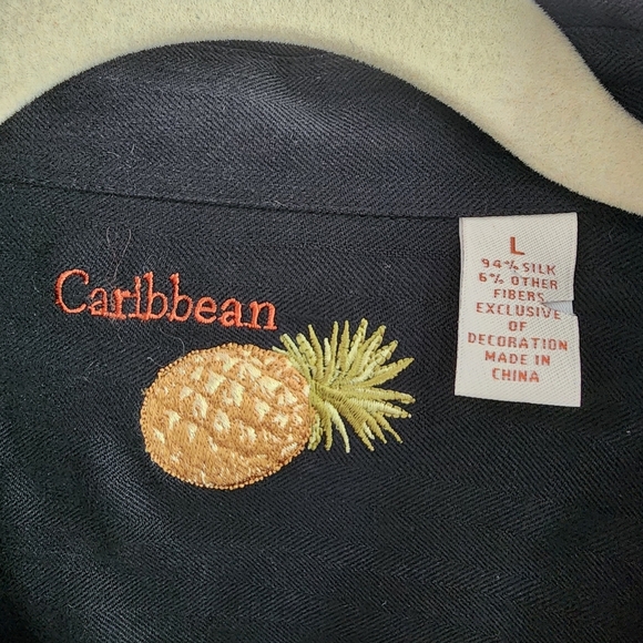 Caribbean Black and Brown Casual Button Down Shirt - Picture 3 of 5